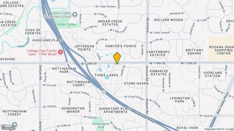 9443 W 119th Terrace Map and Location Details