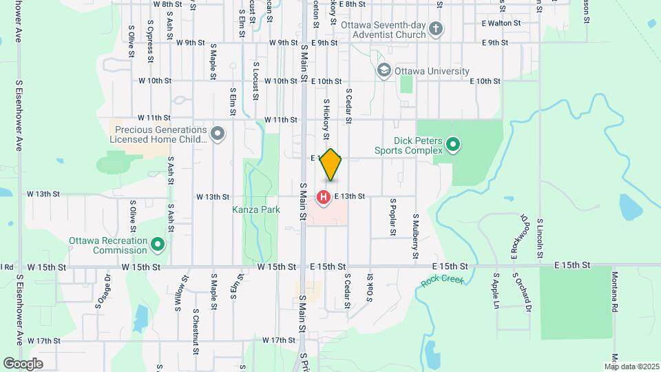 1235 S Hickory St Map and Location Details