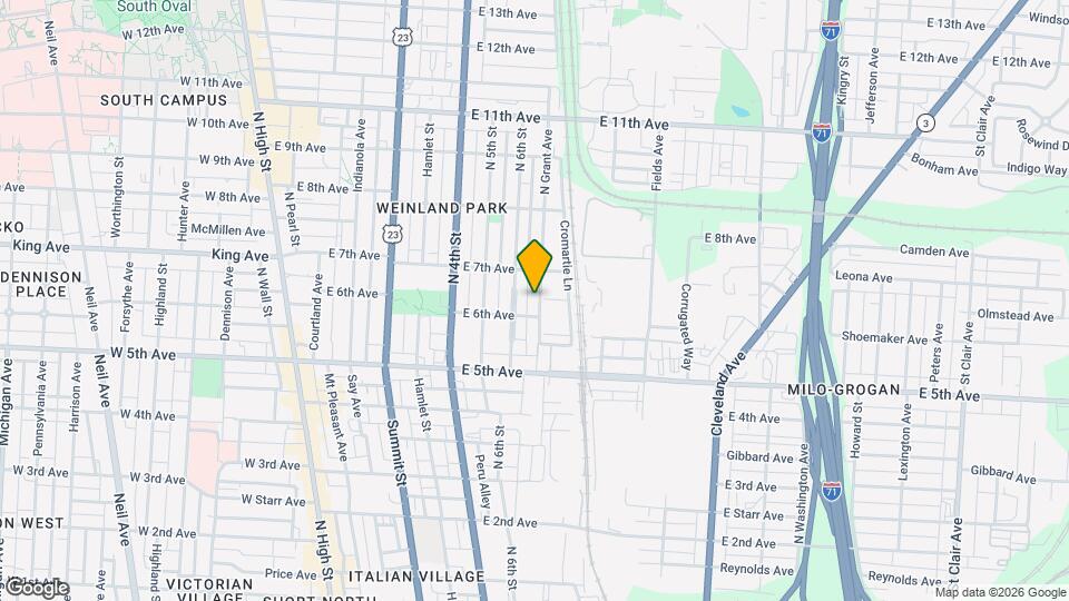 1243 N Grant Ave Map and Location Details