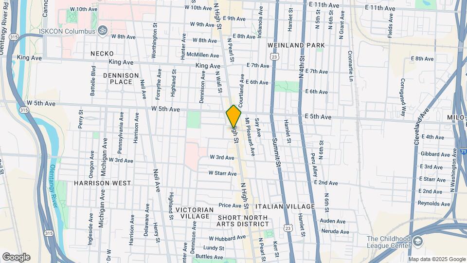 1131 N High St, Unit 201 Map and Location Details