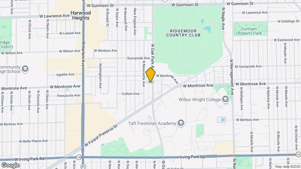 4358 N Oak Park Ave Map and Location Details