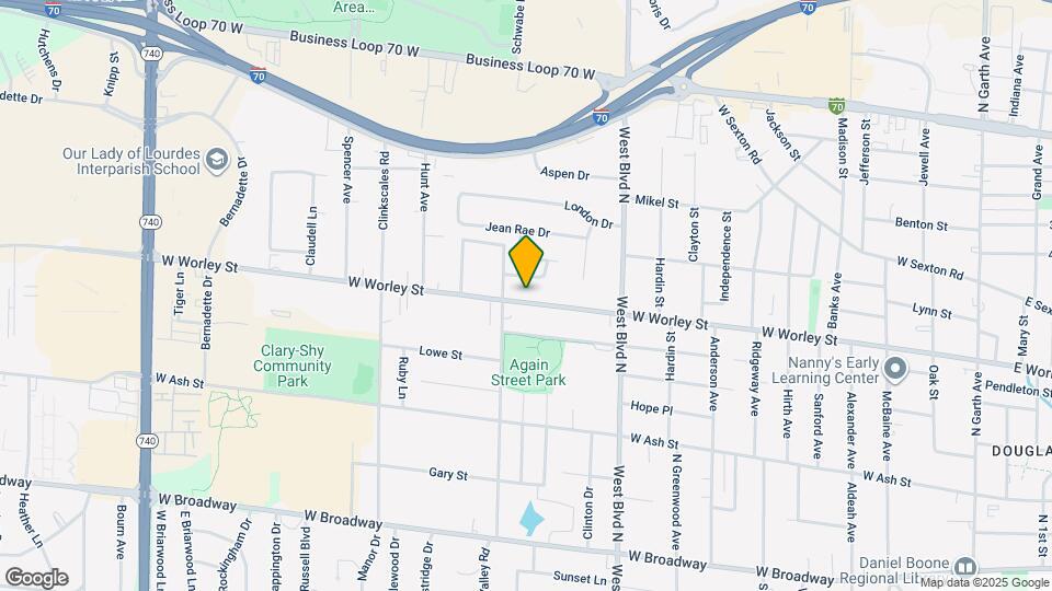 1207 W Worley St Map and Location Details