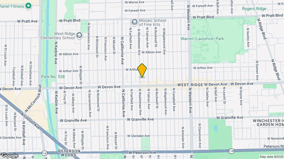 6423 N Washtenaw Ave, Unit 2 Map and Location Details