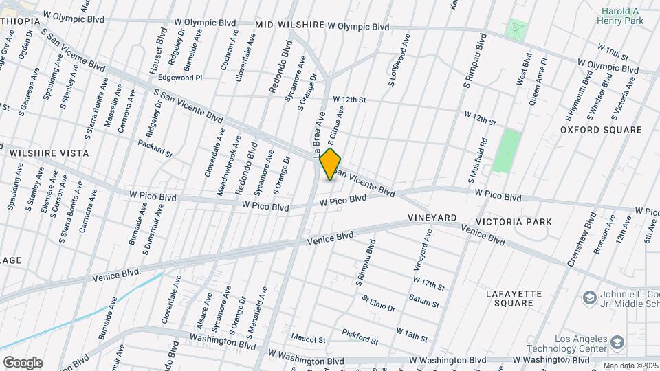 1327 S Highland Ave-Unit -1327 1/2 South Highland Ave Map and Location Details