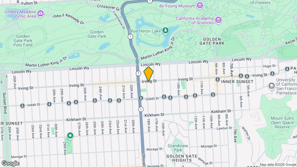 1645 Irving St Map and Location Details