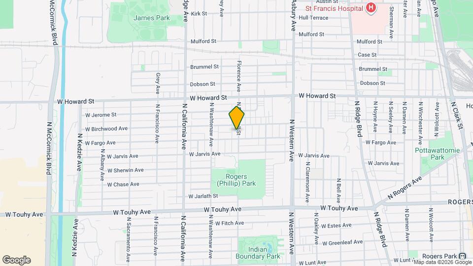 7448 N Rockwell St Map and Location Details
