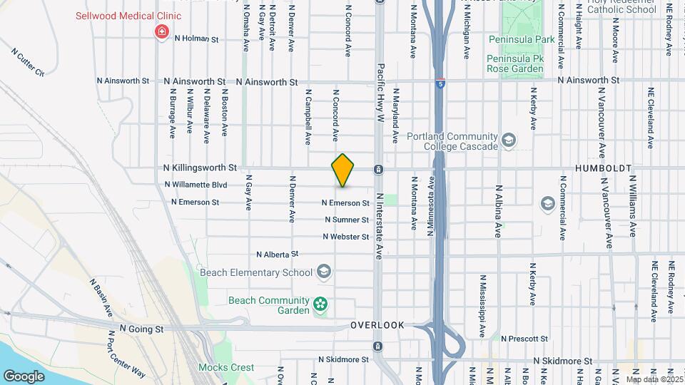 1644 N Willamette Blvd Map and Location Details