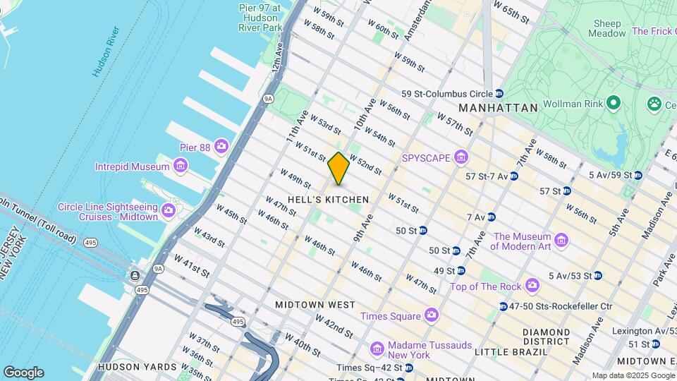 448 W 50th St Map and Location Details