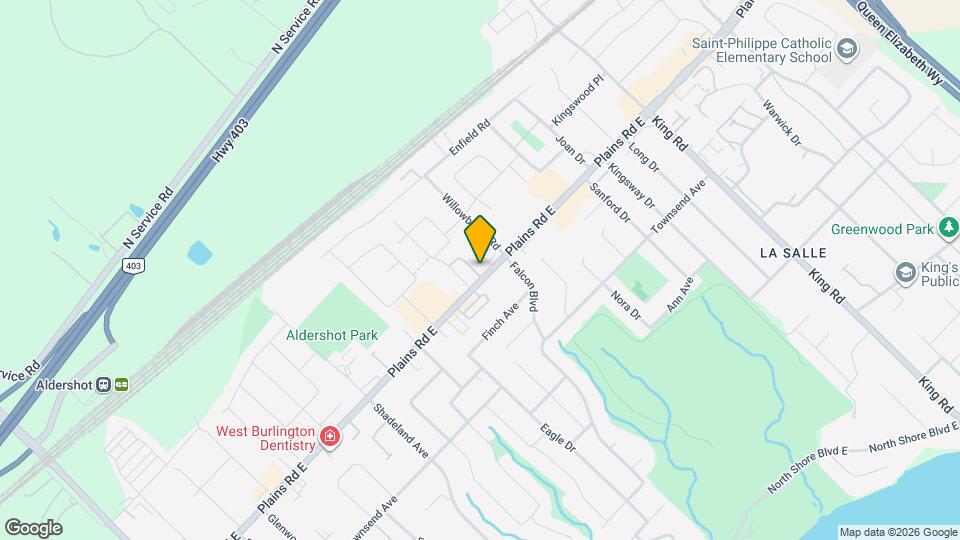 405 Plains Rd E Map and Location Details