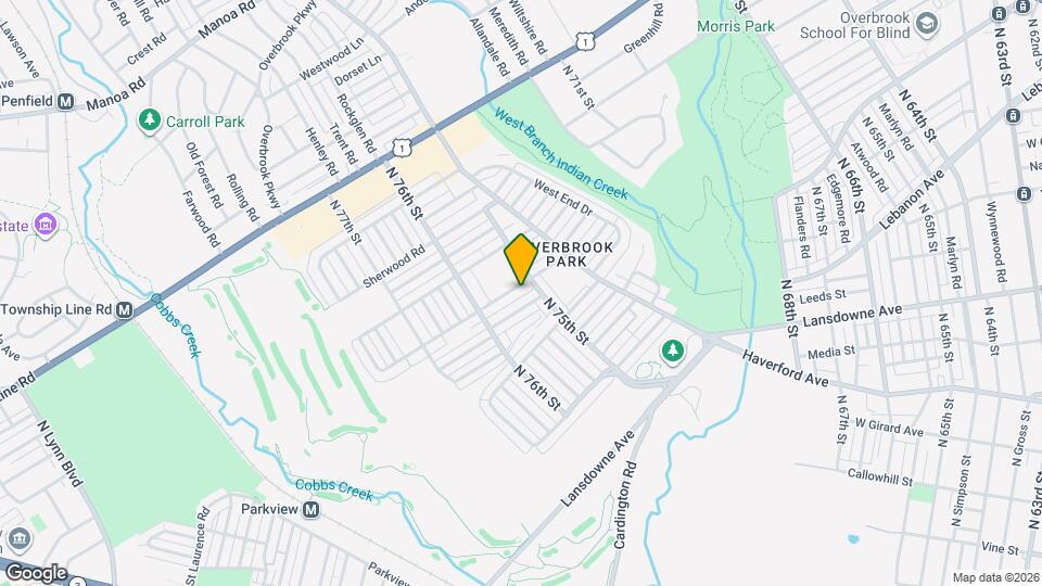 7512 Woodbine Ave Map and Location Details