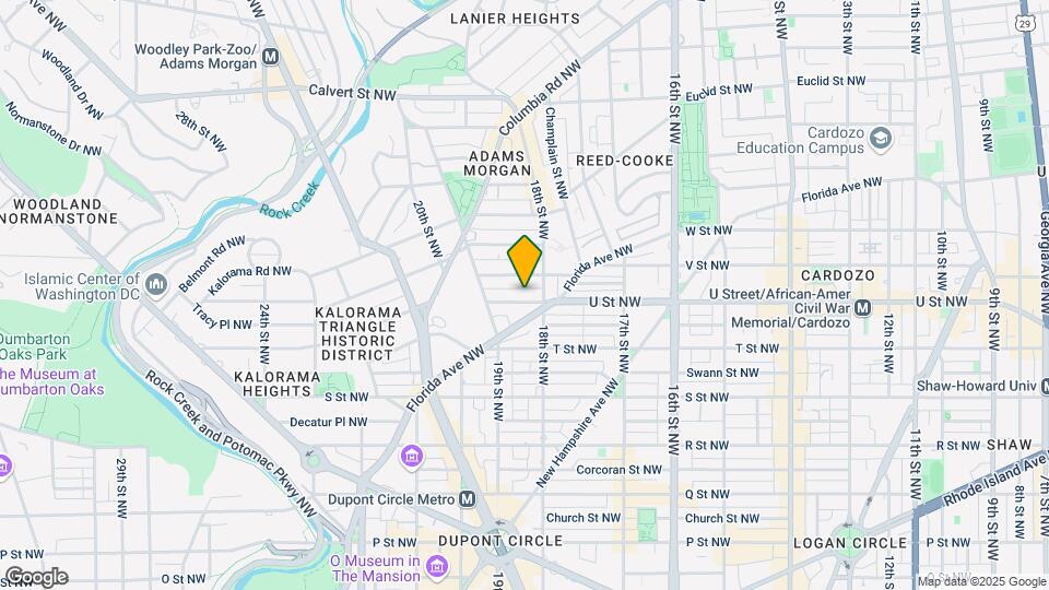 1819 Vernon St NW, Unit 1 Map and Location Details