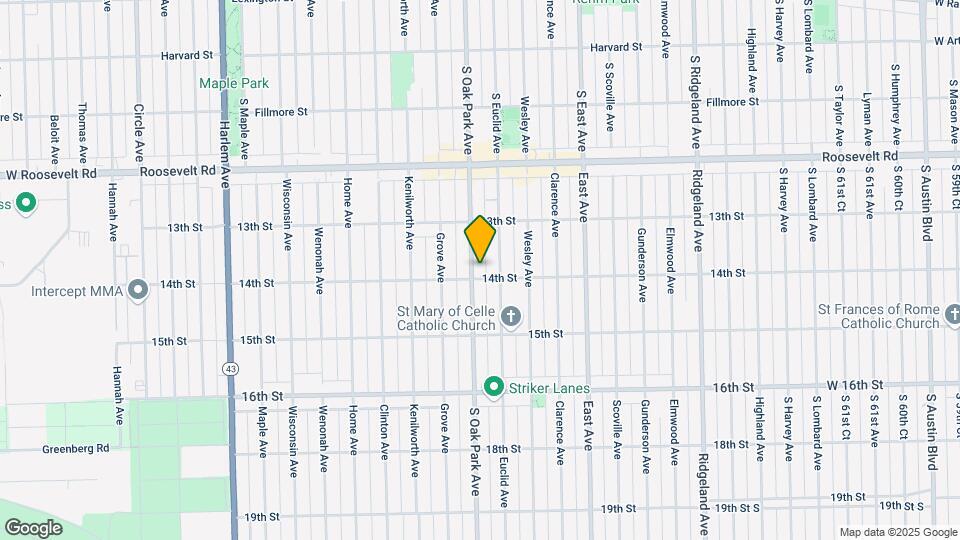 1341 Oak Park Ave, Unit 2 Map and Location Details