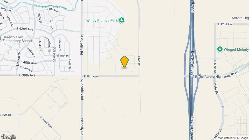 22293 E 38th Pl Map and Location Details