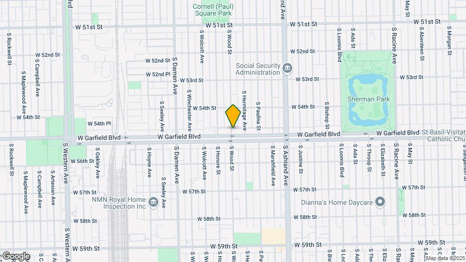 5453 S Wood St Map and Location Details