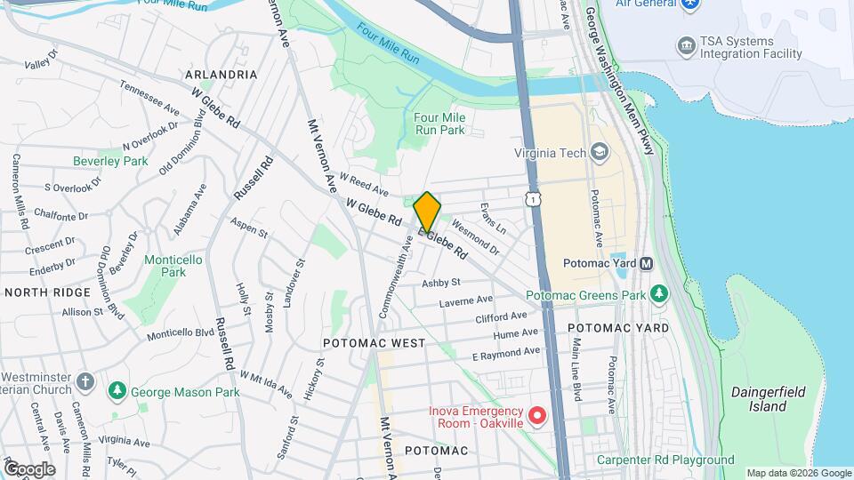 5 E Glebe Rd, Unit C Mapa y Detalles de la Ubicación