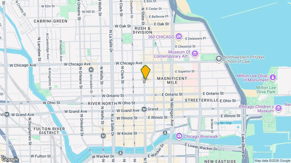 1 E Huron St Map and Location Details