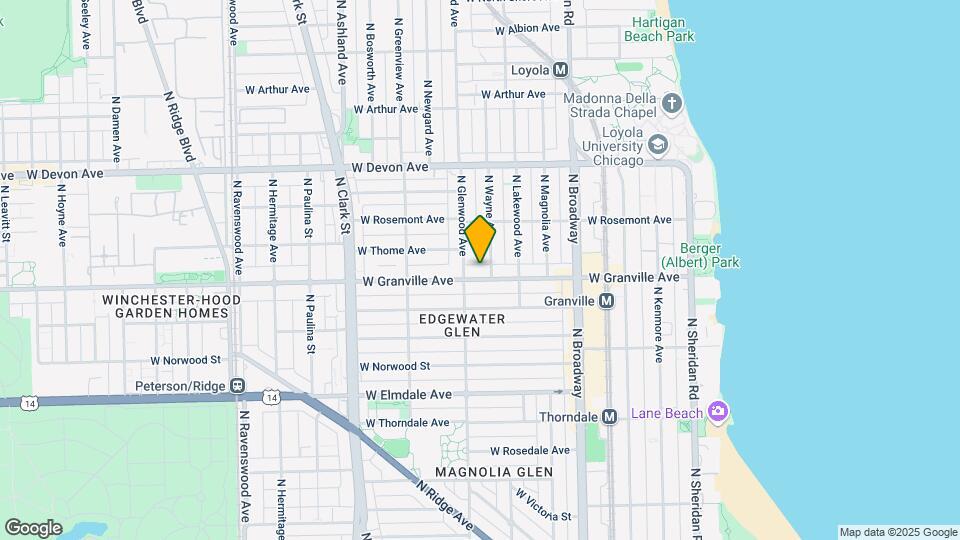 1340 W Granville Ave Mapa y Detalles de la Ubicación
