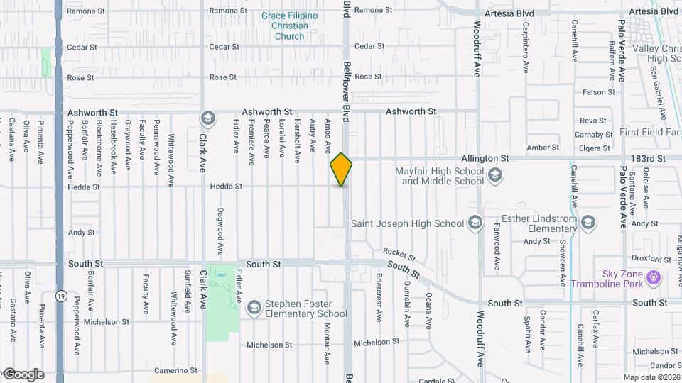 6003 Bellflower Blvd Map and Location Details