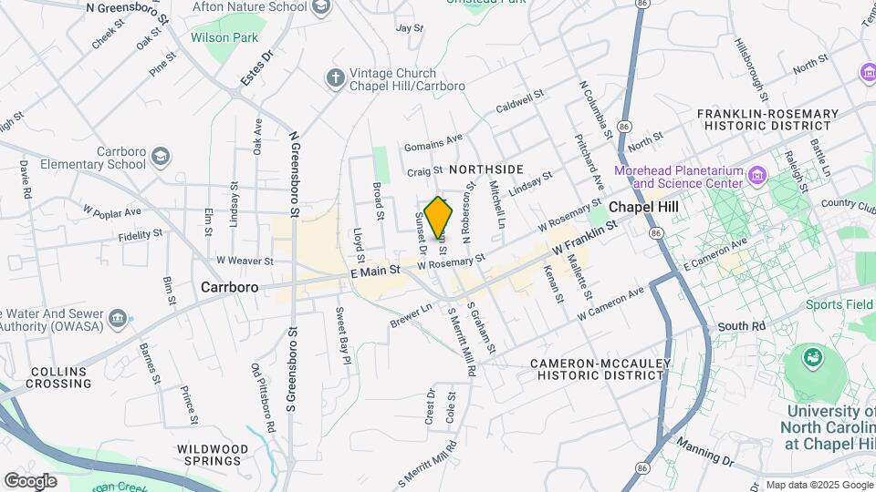 205 N Graham St Map and Location Details