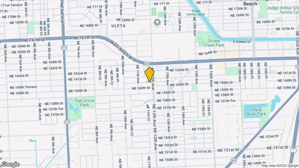 1180 NE 160th Terrace Map and Location Details