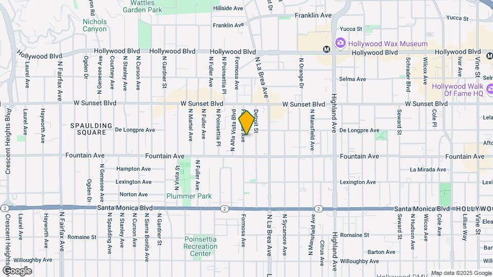 1342-1344 N Formosa Ave Mapa y Detalles de la Ubicación
