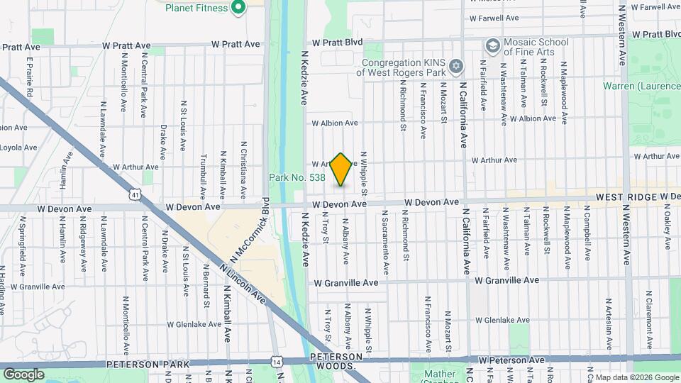6418 N Albany Ave Map and Location Details
