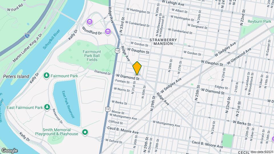 3033 W Diamond St Map and Location Details