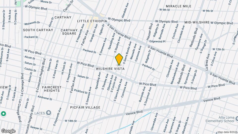 1344 S Curson Ave Map and Location Details