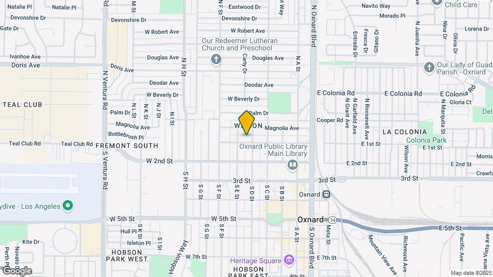 521 W 1st St Map and Location Details