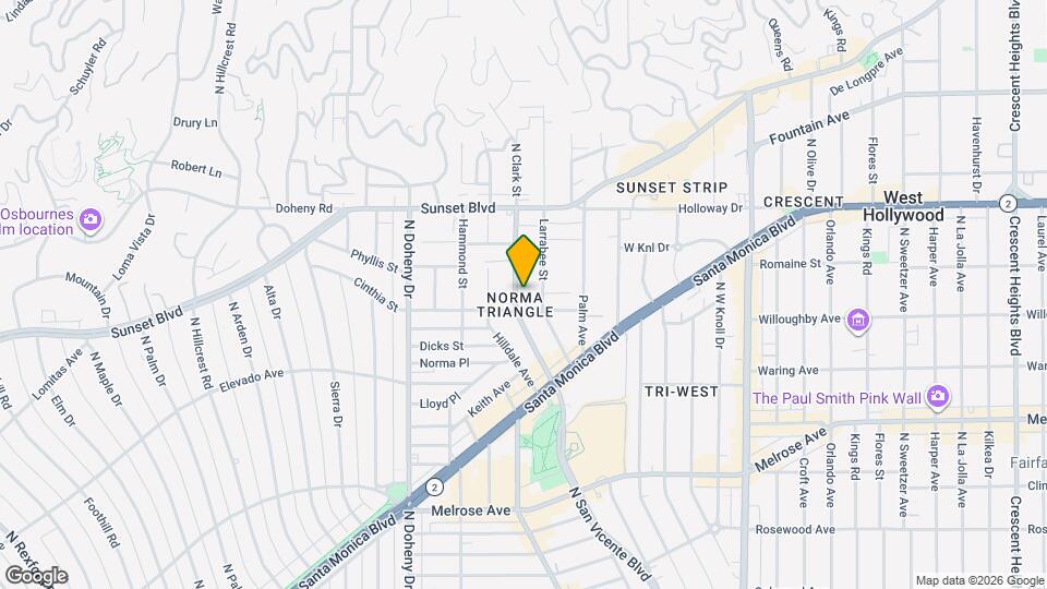 918 N San Vicente Blvd Map and Location Details