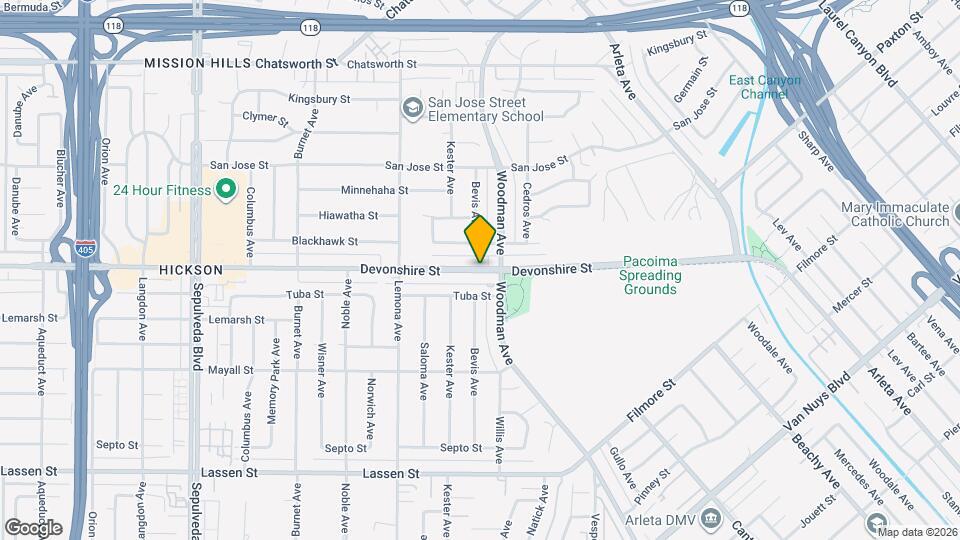 14820 Devonshire St Mapa y Detalles de la Ubicación