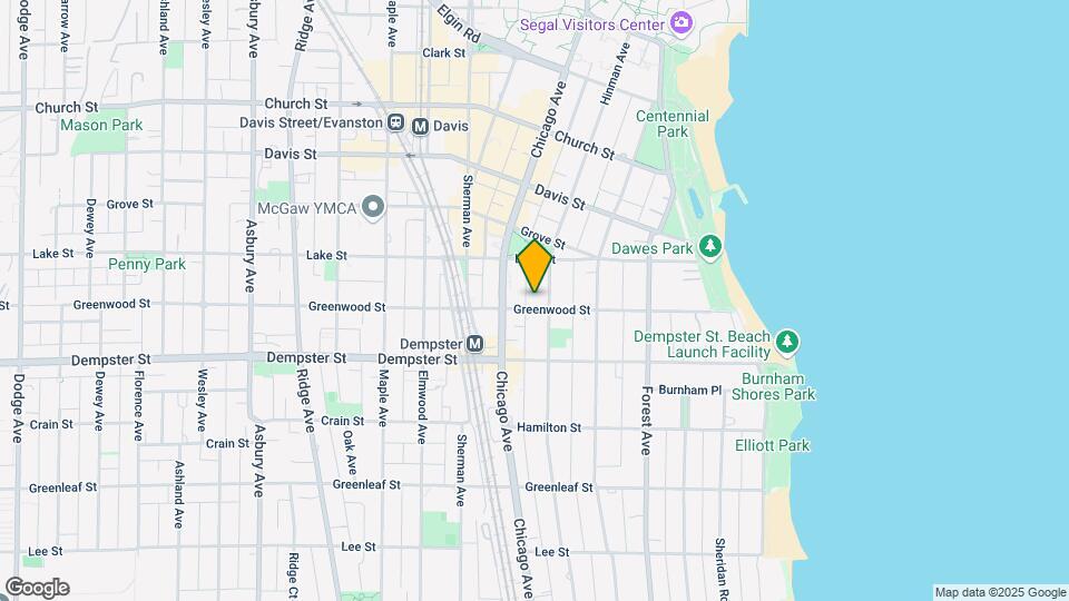 1404 Hinman Ave, Unit 1W Map and Location Details