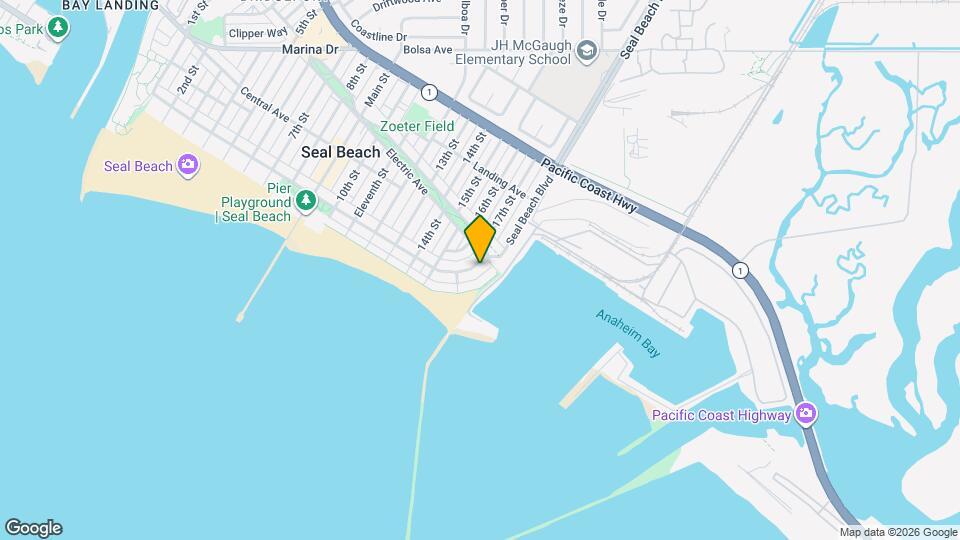 1622 Ocean Ave, Unit Seal Beach Unit B Map and Location Details