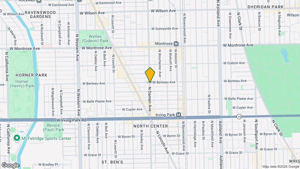 4157 N Damen Ave Map and Location Details