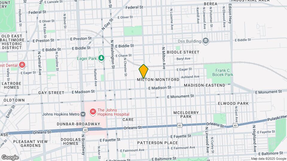 842 N Patterson Park Ave Map and Location Details