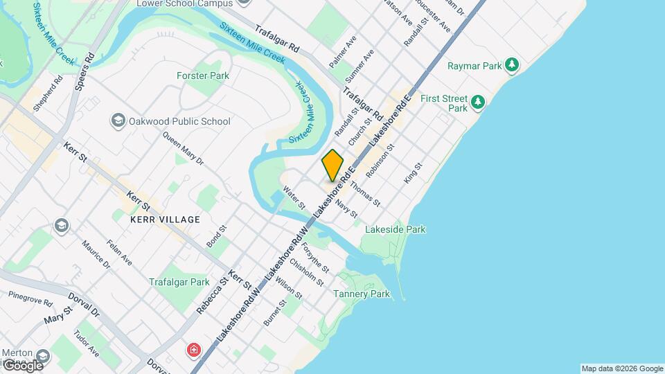 131 Lakeshore Rd E Map and Location Details