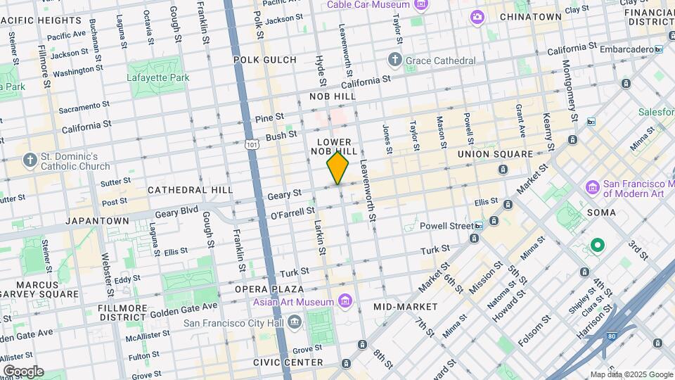 801 Geary St Mapa y Detalles de la Ubicación
