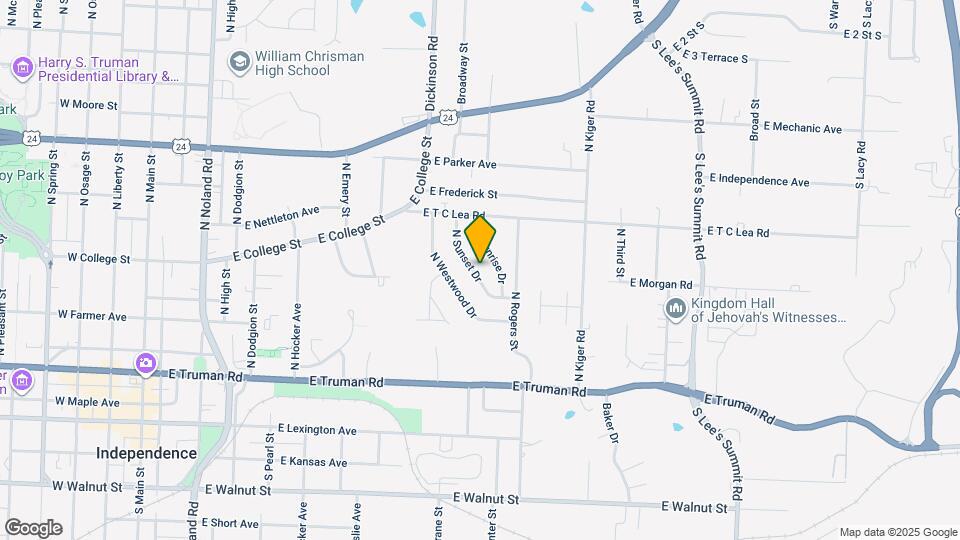 613 N Sunset Dr Map and Location Details