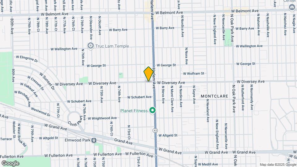 7221 W Diversey Ave Map and Location Details