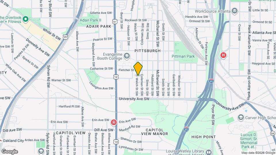 Room in House on Welch St SW Map and Location Details