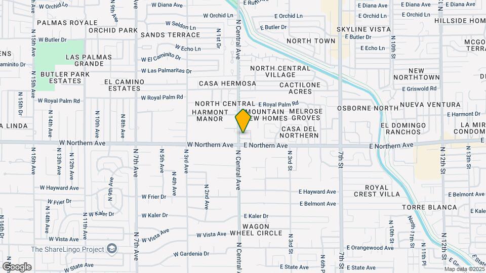 8001 N Central St Map and Location Details
