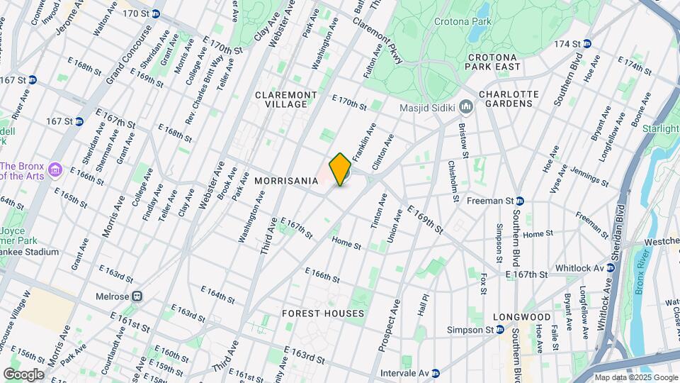 1250 Franklin Ave Mapa y Detalles de la Ubicación