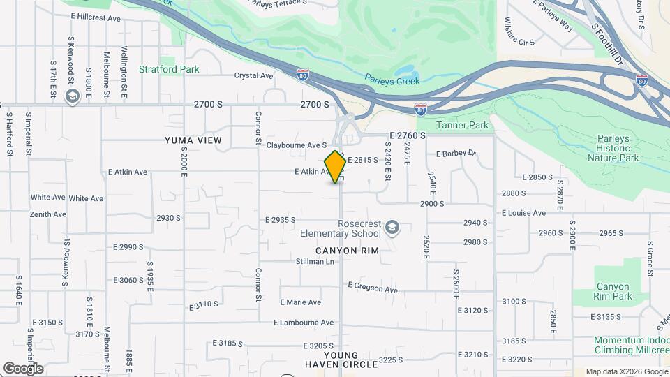 2872 S 2300 E Mapa y Detalles de la Ubicación