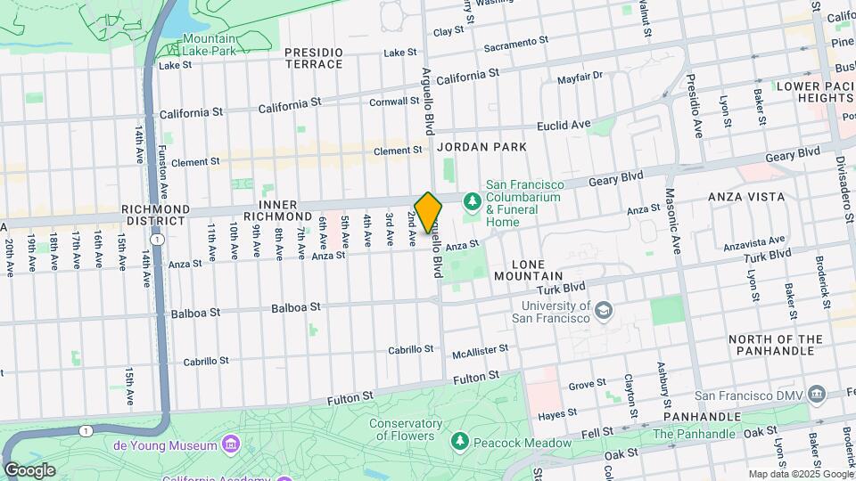 583 Arguello Blvd Map and Location Details