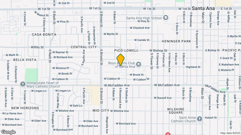 1124 W Highland St Map and Location Details