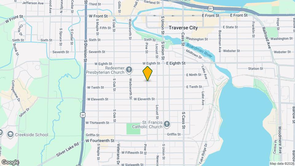 607 Pine St Map and Location Details