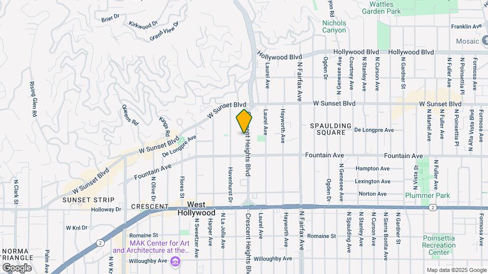 1351 N Crescent Heights Blvd, Unit 218 Map and Location Details