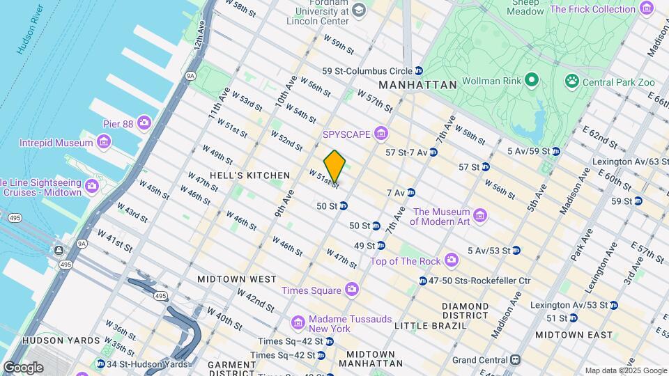 316 W 51st St Map and Location Details