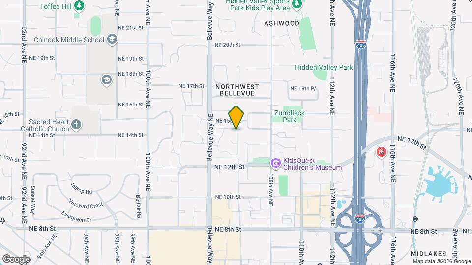 1354 Bellevue Way NE Map and Location Details