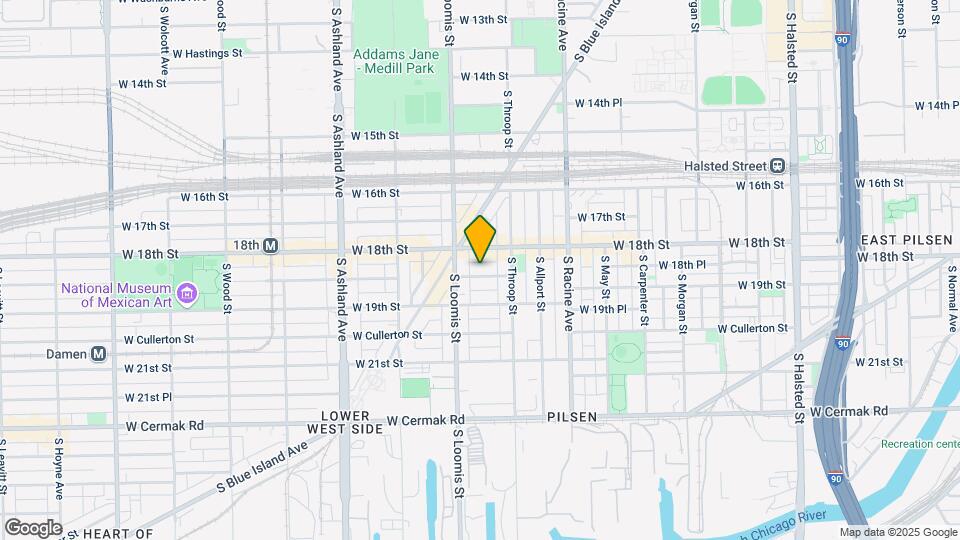 1334 W 18th Pl Map and Location Details